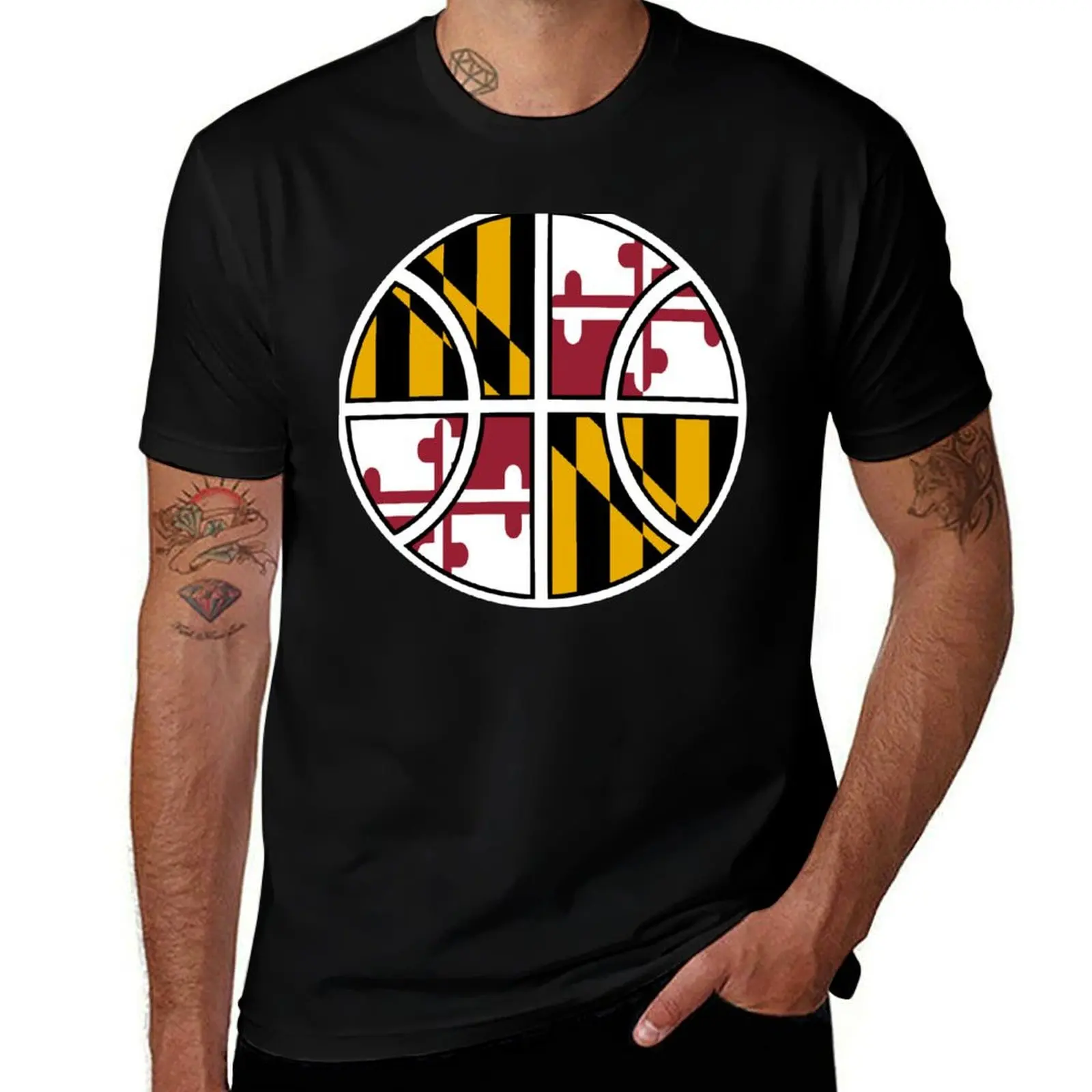 

Maryland Basketball T-Shirt blue archive luxury t-shirt tops cotton graphic tees slim fit t shirts for men