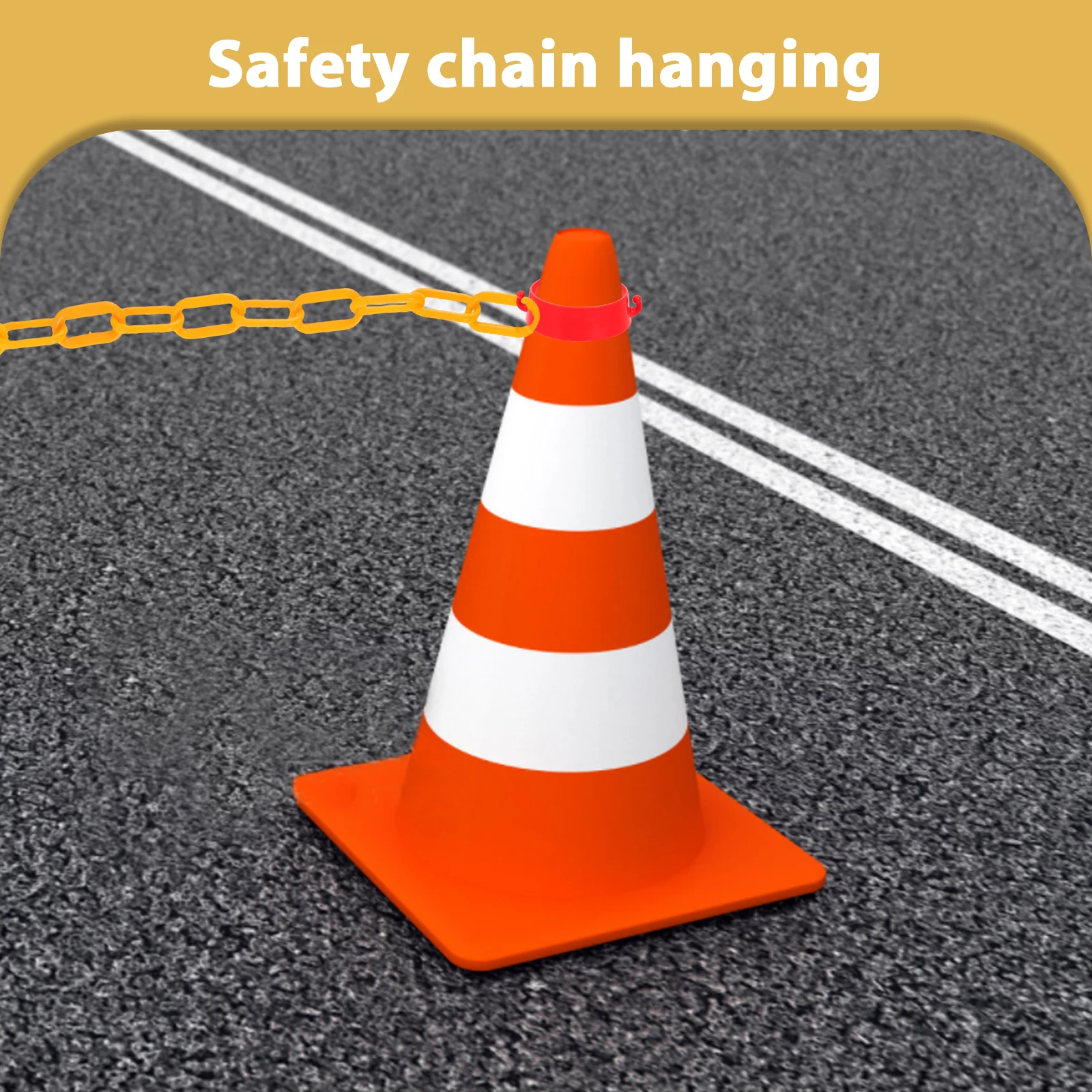 Plastic Chain for Indoor Outdoor Use UV Resistance Crowd Control Safety Chain Barrier Fence Traffic Guard