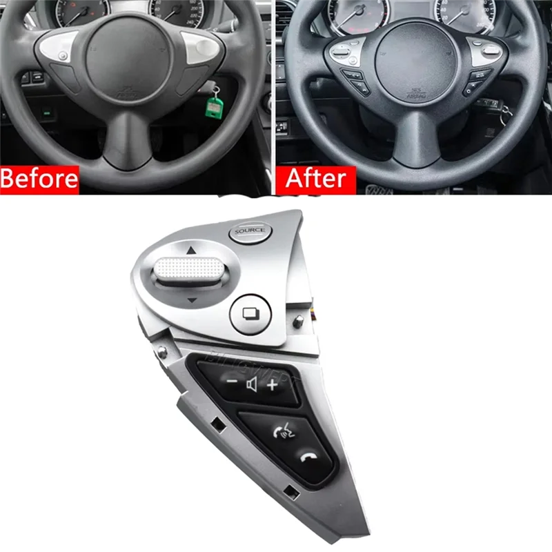 Left Steering Wheel Volume Phone Control Button Switch For Nissan JUKE F15 370Z Pulsar Sentra 2016-2021 25550-1KA1A