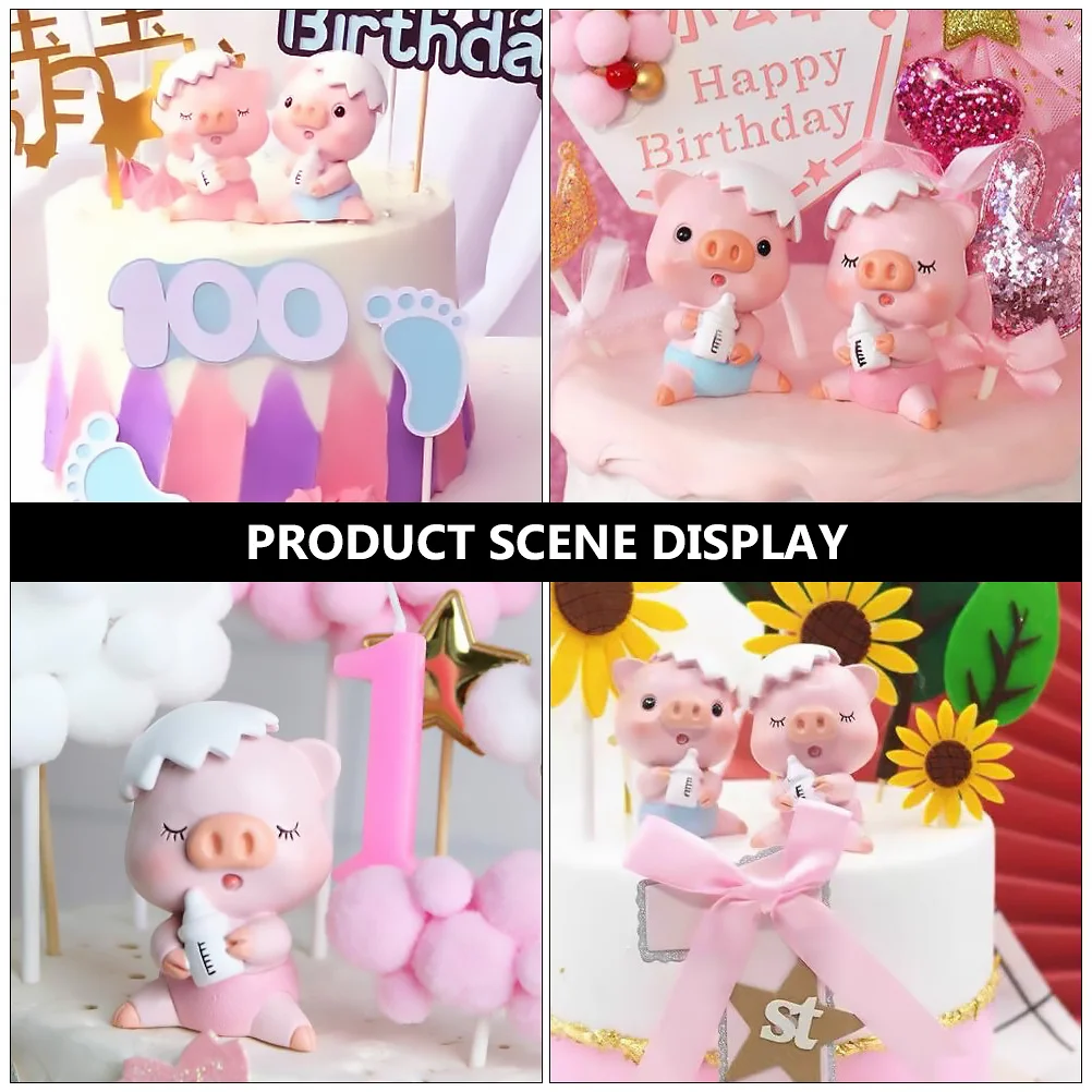 

1Pcs Adorable Pig Cake Topper Creative Cake Decoration Birthday Party Baking Ornament Dessert Decor Home Supplies