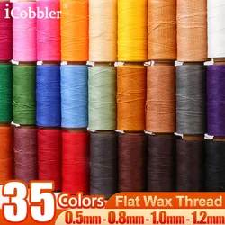 Cordón de poliéster encerado para fabricación de pulseras trenzadas de macramé, hilo de rebordear para joyería y collar, 0,8/1,0/1,2mm