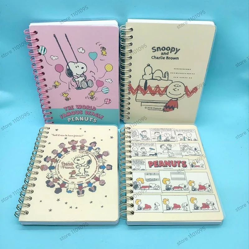 Cute Snoopy Coil Notebook A6 Portable Notepad Planner PP Cover Kawaii Stationery Birthday Gift Office School Supplies