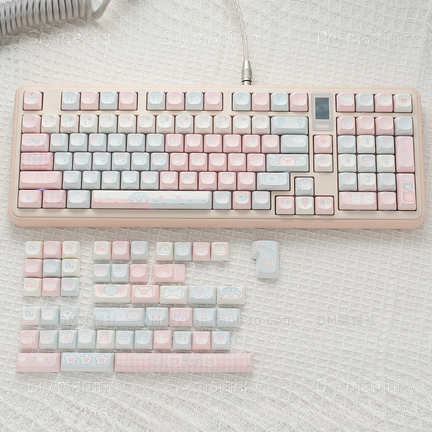 

Maiden's Prayer Hand-painted MOC Keycaps PBT 148 Keys Large Set Cute Girls for Gateron MX Switches Mechanical Keyboards