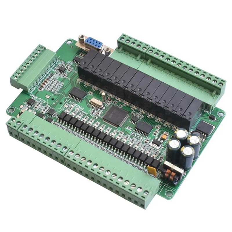 AA84 2X PLC Industrial Control Board Simple Programmable Controller Type FX3U-30MR Support RS232/RS485 Communication