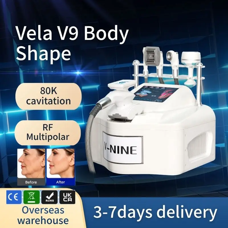 Vela V9 Body Shape Cellulite Removal Skin Tightening Vacuum Roller Massage Lymphatic Drainage 80K Cavit  Weight Loss Machine