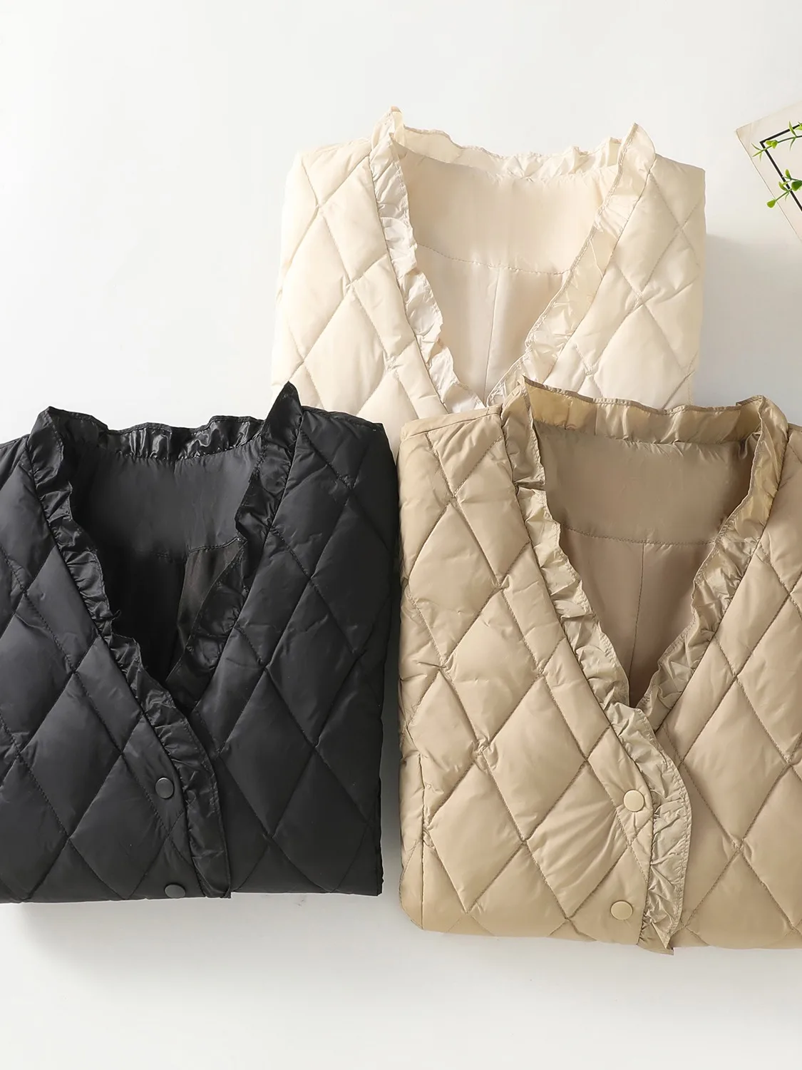 Lightweight ort Quilted Cotton Jaet Women's Winter Vest Warm oulder Pad V-ne Floral Embroidery Small Outerwear