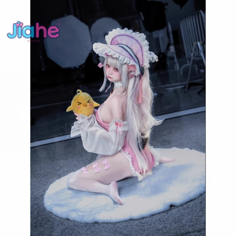 USS Halford Game Azur Lane Cosplay Costume Pink leather jumpsuit tie accessories prop set Halloween sweet women new uniform