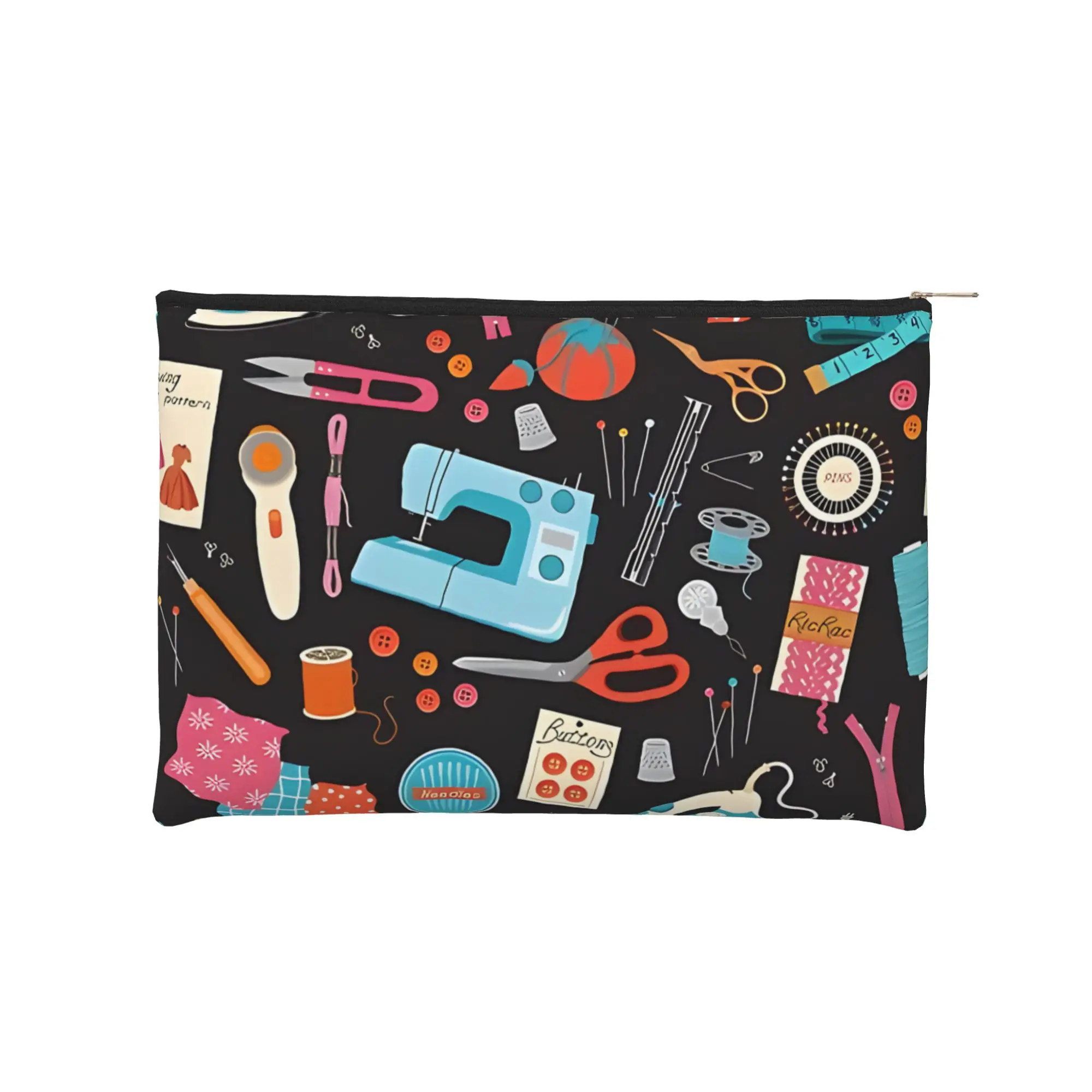 Lightweight Cute pouch Sewing Notions Pattern Makeup Bag  Toiletry Bag with Zipper