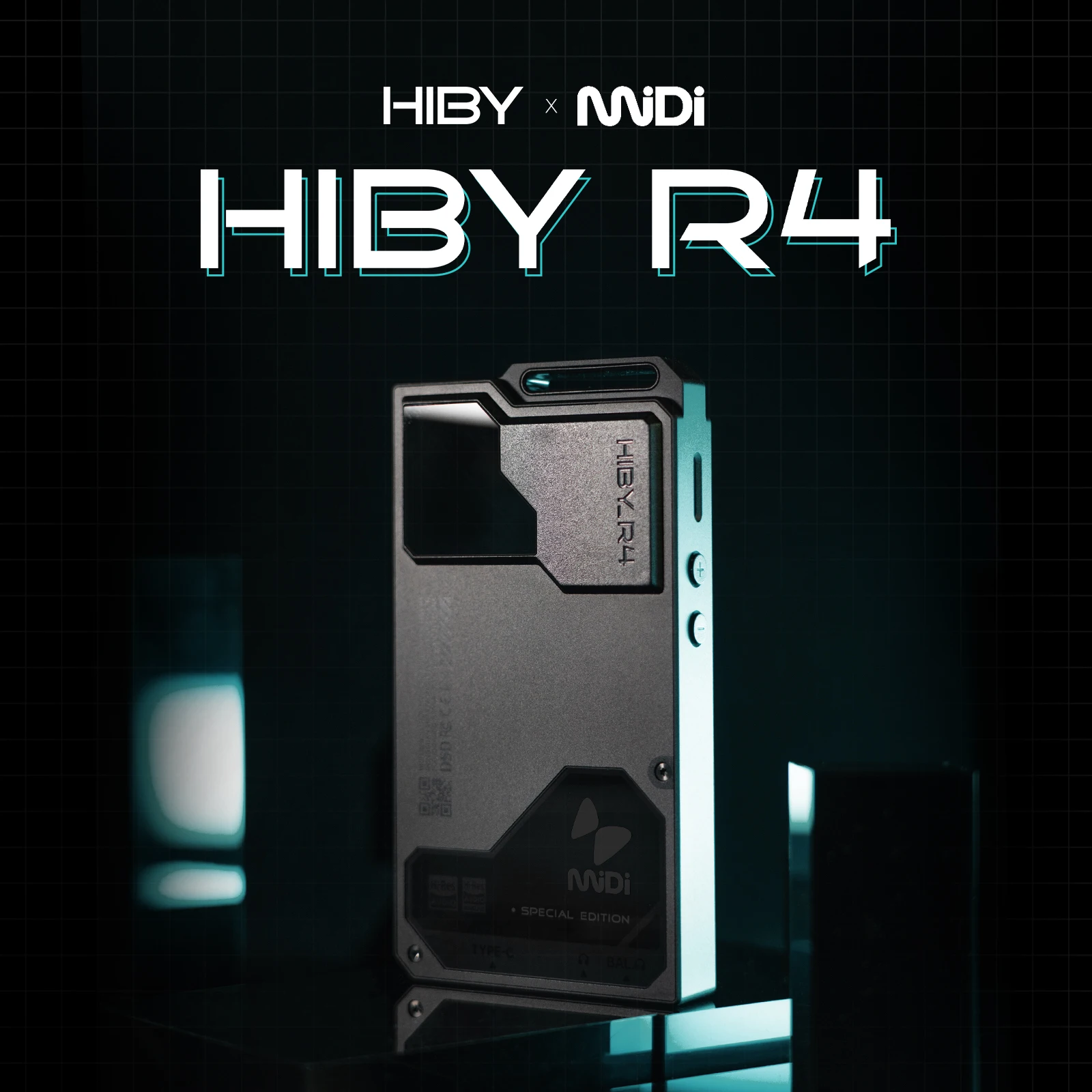HiBy R4 MiDi الإصدار ES9018Q2M * 4 أندرويد 12 HiFi مشغل موسيقى MP3 الصوت بلوتوث واي فاي DSD256 MQA 16x USB DAC 11hr 4.7 ''OPA1652