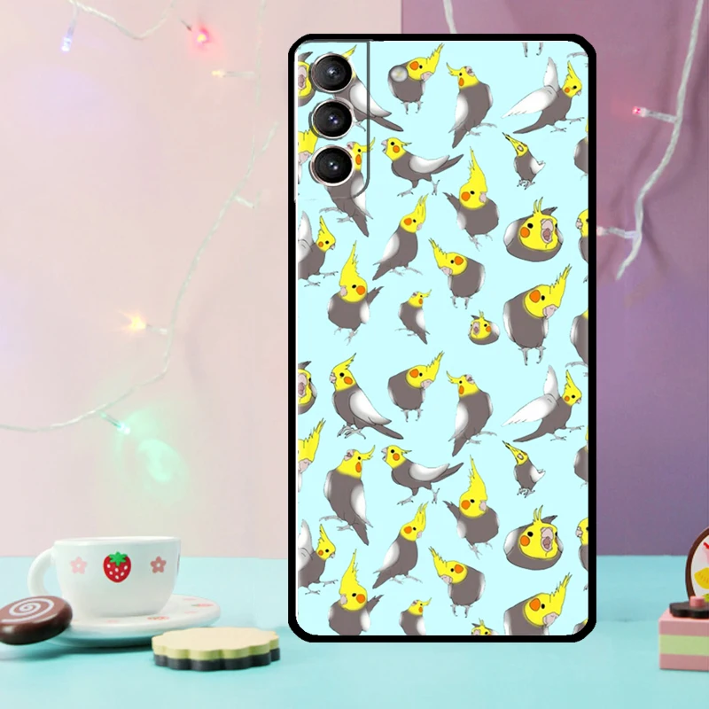 Cartoon Cockatiel Collage Case For Samsung Galaxy S21 S20 FE S22 S23 S24 Ultra Note 10 Plus Note 20 S8 S9 S10 Cover