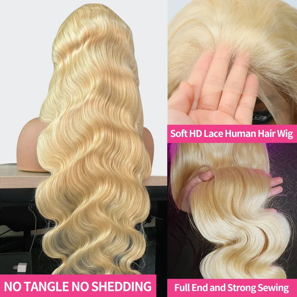 HD Transparent 13x4 613 Body Wave Honey Blonde Lace Frontal Human Hair Wig RebeccaQueen Brazilian 13x4 Lace Front Wigs For Women