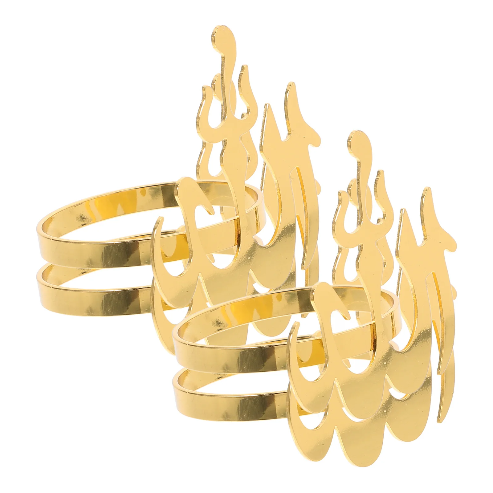 

4Pcs Metal Napkin Rings Stylish Decorative Buckles for Dinner Table Wedding Party Restaurant Napkin Holders Table Decor