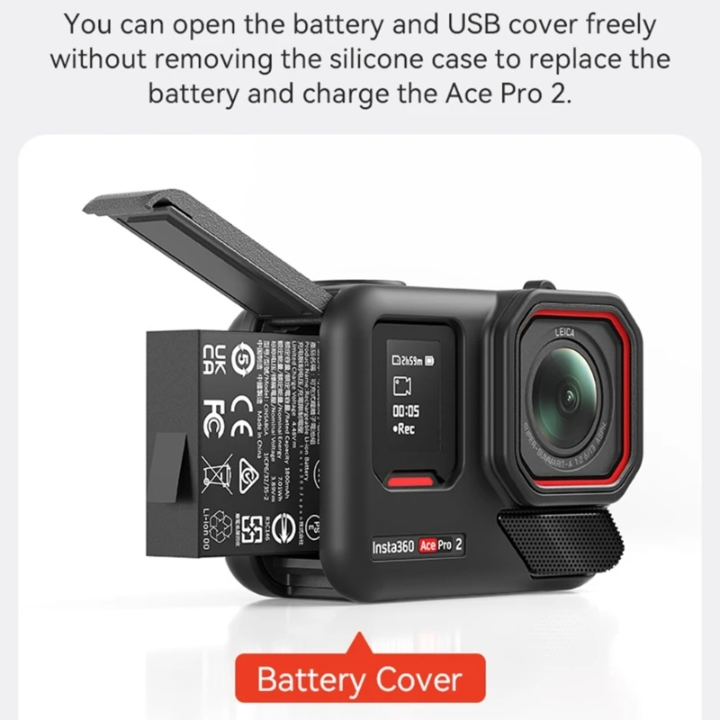 

Silicone Case and Lens Caps with Lanyard for AcePro2 Action Camera N2UB