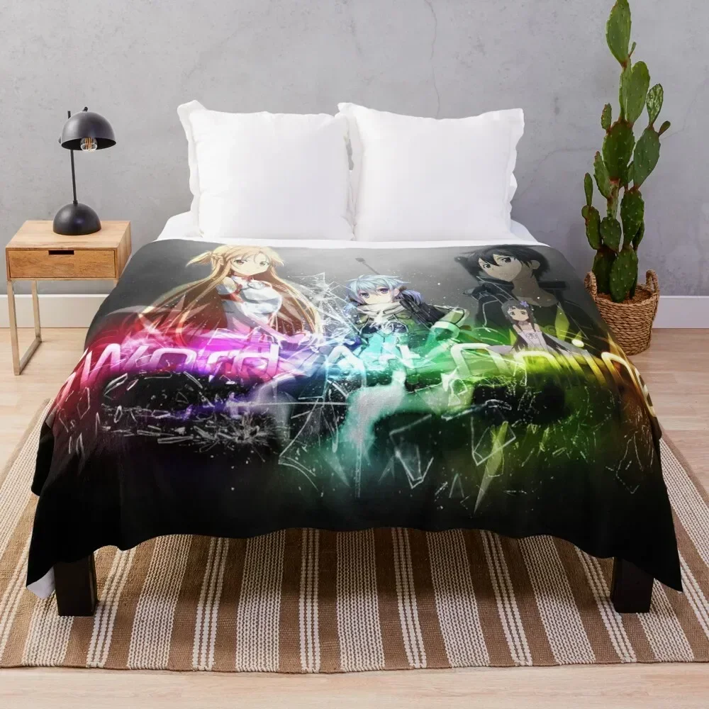 

Sword Art Online - season 2 Throw Blanket for winter Soft Plaid Hairys Hair Blankets