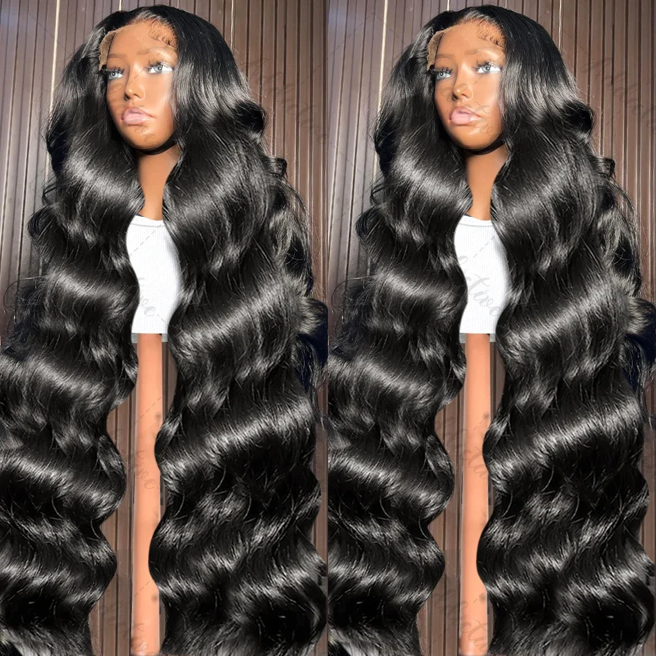 250% Body Wave 13x4 13x6 HD Transparent Lace Front Human Hair Wigs 30 40 Inch Water Wave 5x5 Closure Wig Pre Plucked For Women