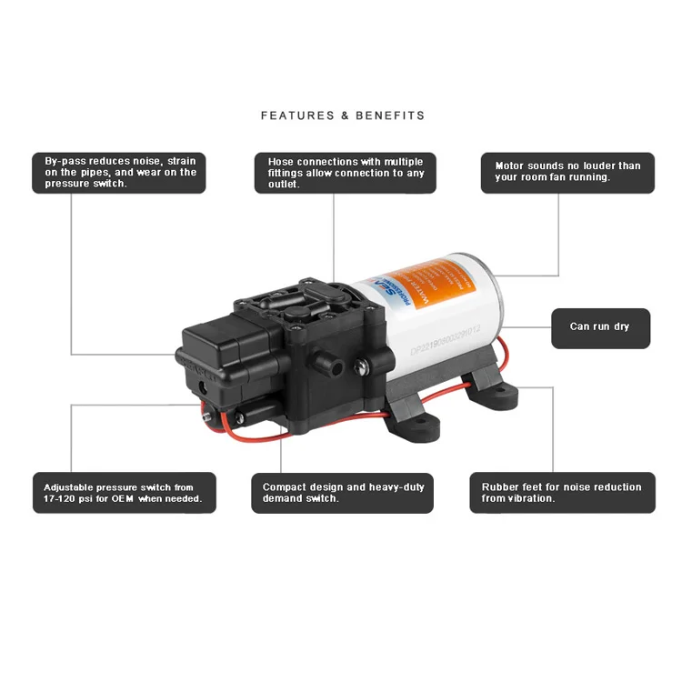 SEAFLO 12V 5.0LPM 100PSI Low Voltage Mini DC Water Pump