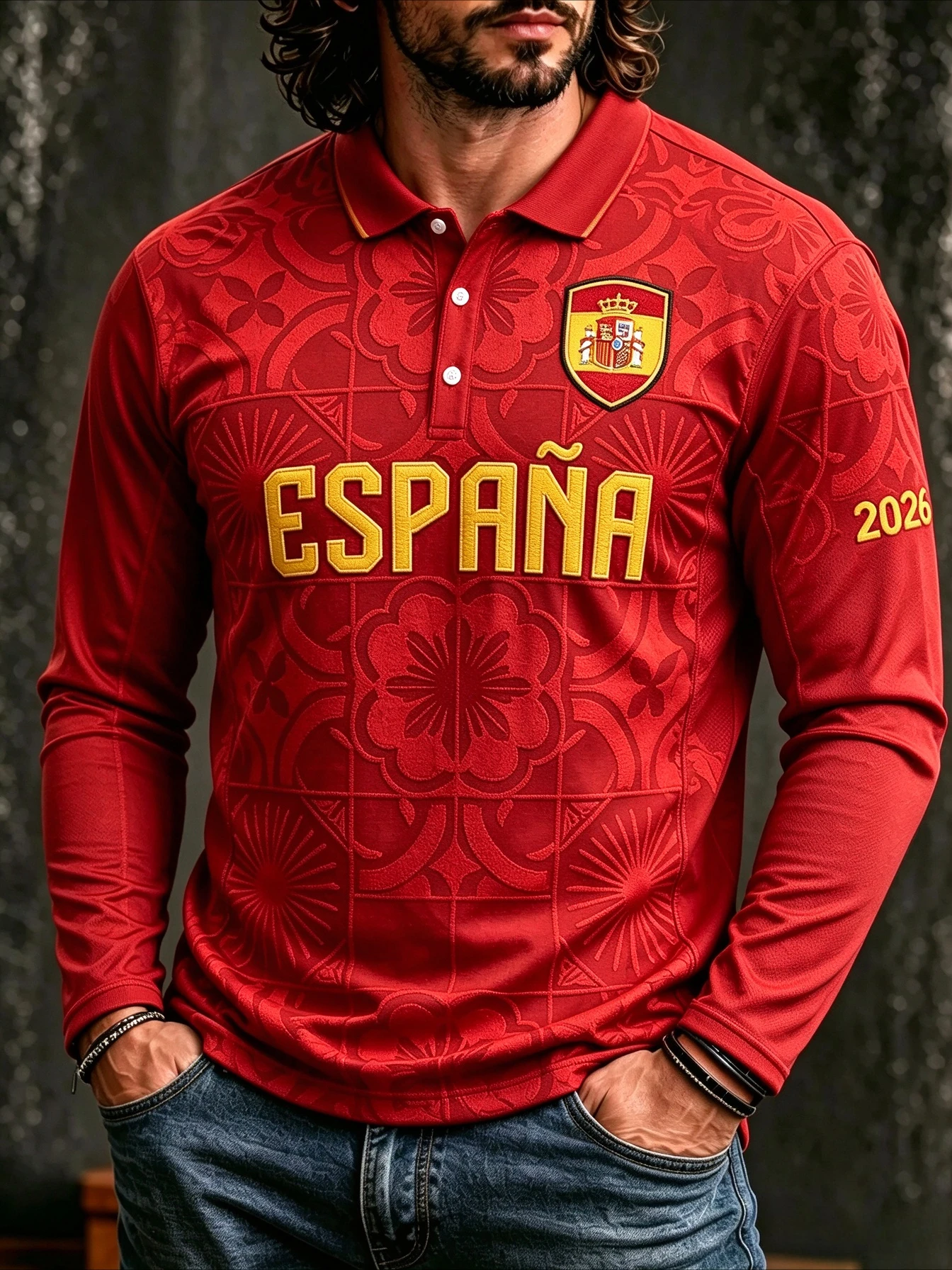 2027 Edition Football Training Long-Sleeved Polo Shirt - 3D Printed - Fashionable and Comfortable - Family Clothing