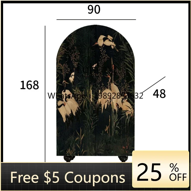 

ZZ Antique Cabinet Simple Wardrobe Bedroom and Household Closet Solid Wood Multi-Functional Side Cabinet