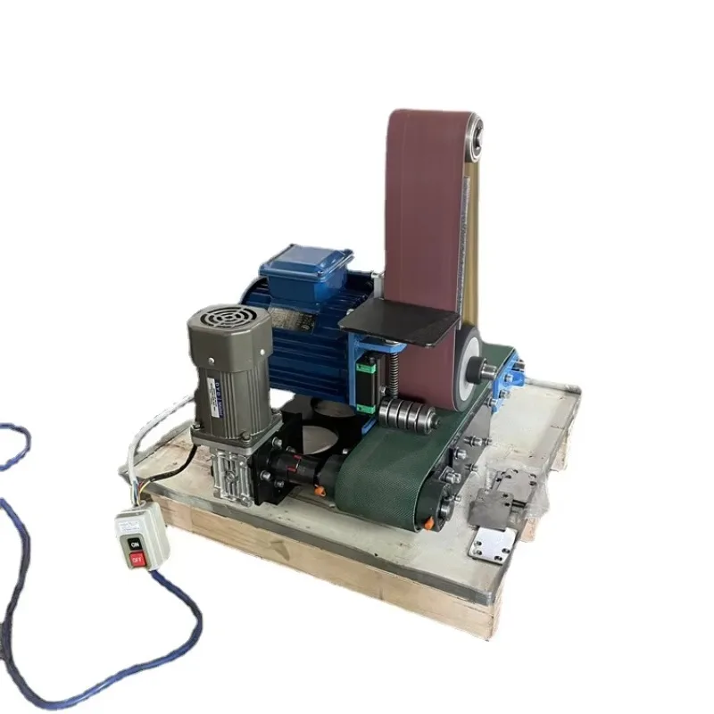 

100/150 Small Desktop Stainless Steel Deburring Sheet Bevel Edge Metal Plane Leather Polishing Machine Belt Grinder