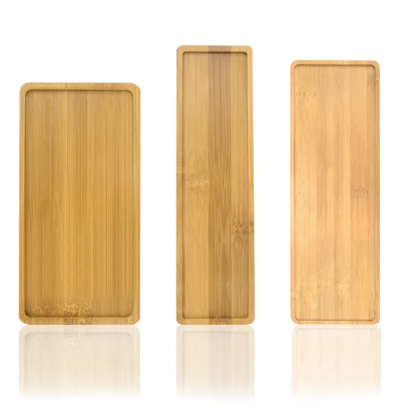 

Rectangle Bamboo Plant Saucers Succulent Flower Pot Planter Tray Wooden Tray Plant Pots Flower Planter Holding Bamboo Craft