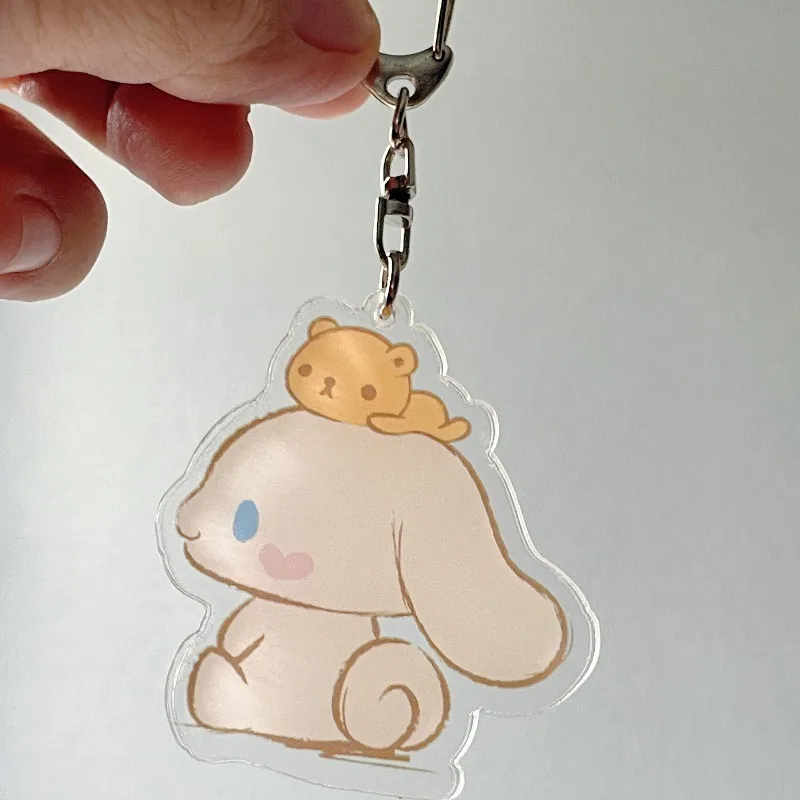 

Sanrio Big Ear Dog Anime Peripheral Keychain Cute Action Doll Acrylic Backpack Decoration New Year Children's Birthday Gift