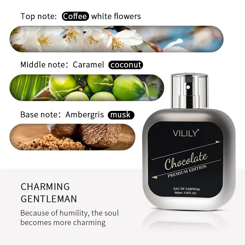 Herrenparfümspray mit Kokosnuss-Vanille-Schokoladenmilch-Kaffee-Creme-Note, fruchtig-blumig-gourmandiger Duft, Unisex-Duft, Moschus-Duftnebel_voghion.com