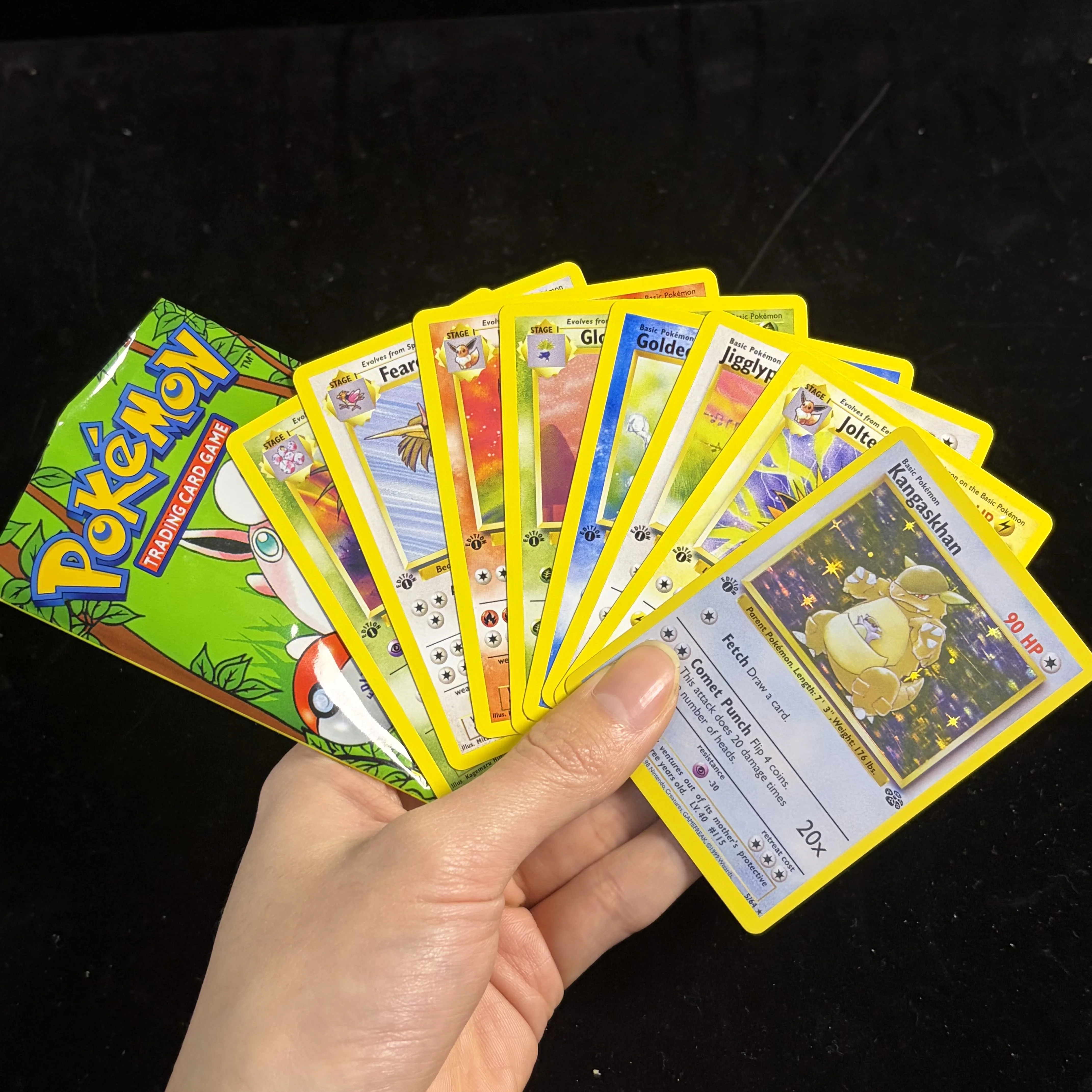 3/6/9Packs/Set PKM Booster Pack Card BASE SET-JUNGLE-FOSSIL  Nidoking/Kangaskhan/Raichu Artwork 1ST EDITION NEW SEALED Cards -  AliExpress 26