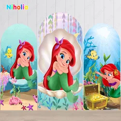 The Little Mermaid Arch Backdrop Princess Kids Birthday Party Photo Photograph Background Wall Decoration Baby Shower Booth