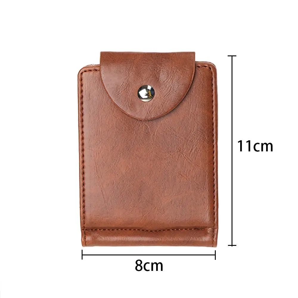 Portable PU Leather Short Wallet ID Credit Wallet Card Bag Money Clips Money Bag