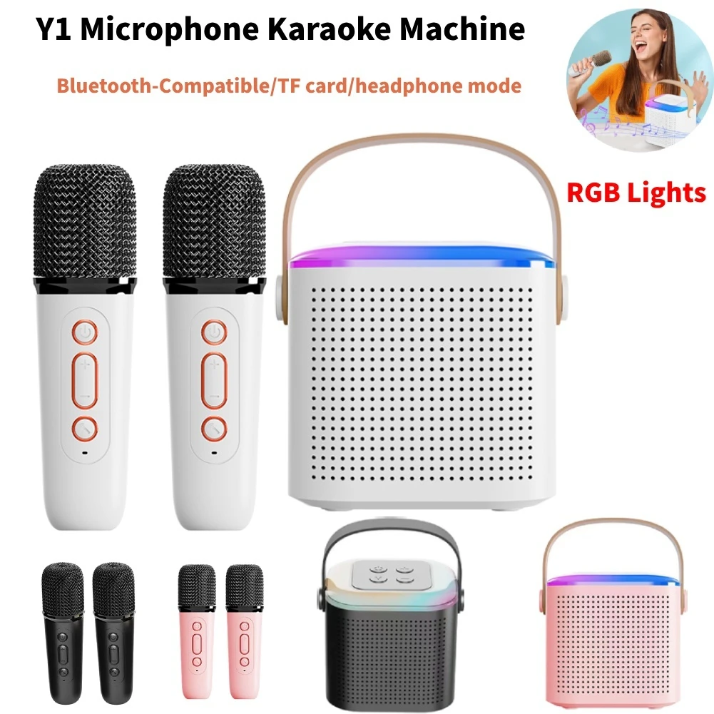 Bluetooth Y1 Karaoke Machine Portable 5.3 Pa Speaker System With 1-2 Wireless Microphone Family Singing Children Gift