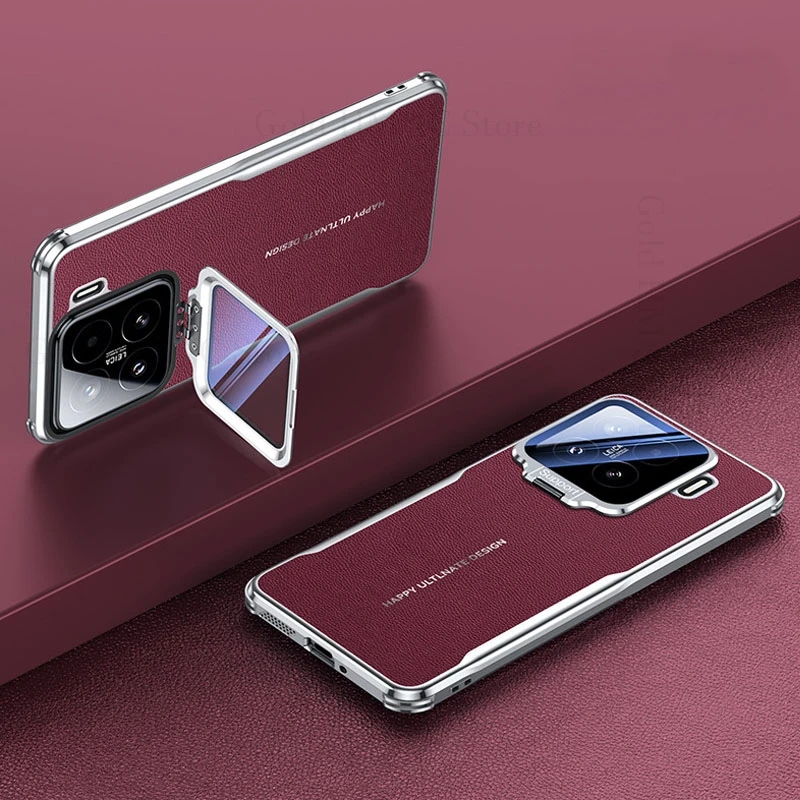 

Для Xiaomi 15 Ultra Четырехугольный противоударный кожаный чехол-подставка с откидной линзой для Xiaomi 14 Ultra 15 Pro Подставка для камеры Чехол для телефона