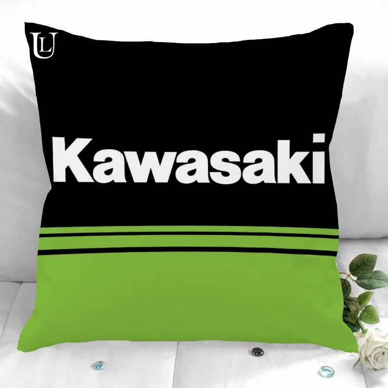 

Kawasaki Logo Pillow Cover Cushion Cover 40x40cm Pillowcase Cushion Case Sofa Bed Home Decor Living Room Car Office