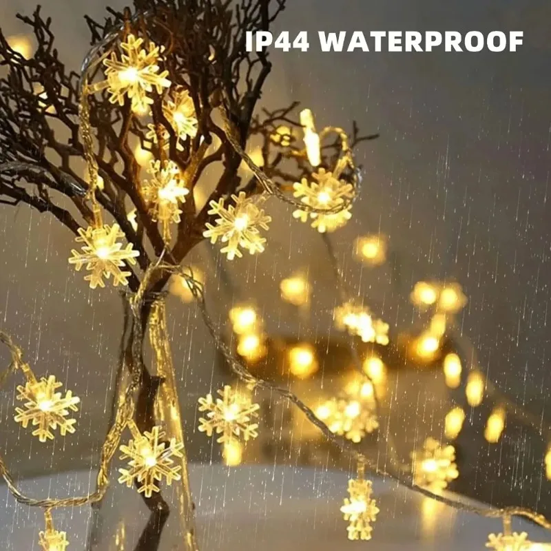 Snowflake LED String Lights LED Fairy Lights Battery Powered Fairy Light Wedding Party Garland Room Decorations Noel Navidad