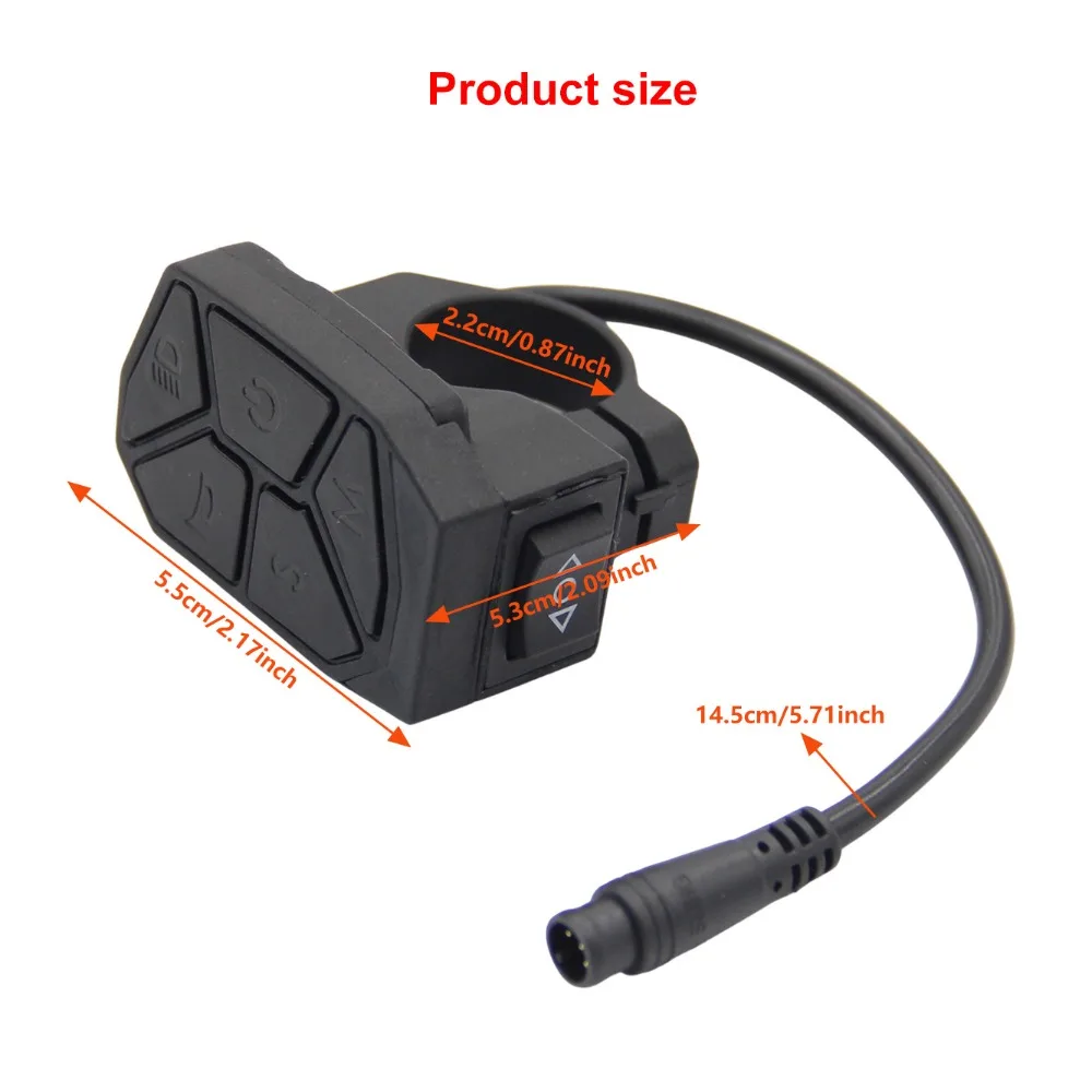 

7-функциональная интегрированная кнопка включения управления для электронного скутера, 6-контактный водонепроницаемый звуковой сигнал поворота и детали переключателя фар