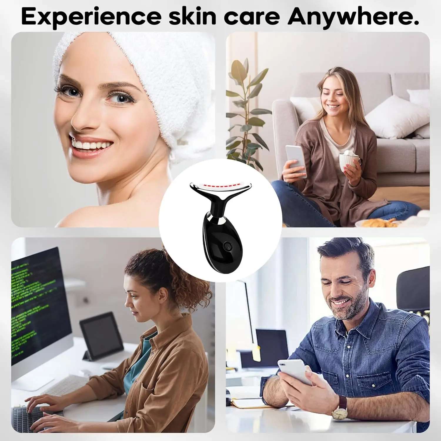 7 ألوان المضادة للتجاعيد مدلك الوجه الرقبة الوجه جهاز تجميل الجلد تشديد جهاز شد الوجه تقليل الذقن المزدوجة أداة العناية بالبشرة #5