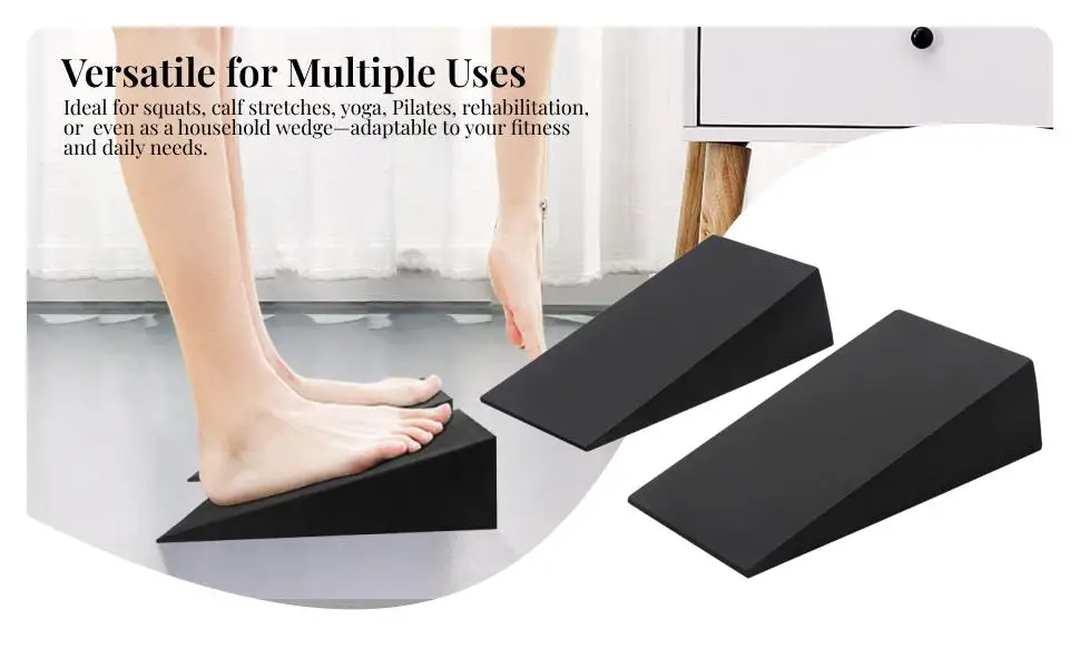 2Pcs Wedge Block Slanting Board Professional Leg Strength Squat Ramp EVA Foam Yoga Brick for Pilates Bodybuilding Calf Raise