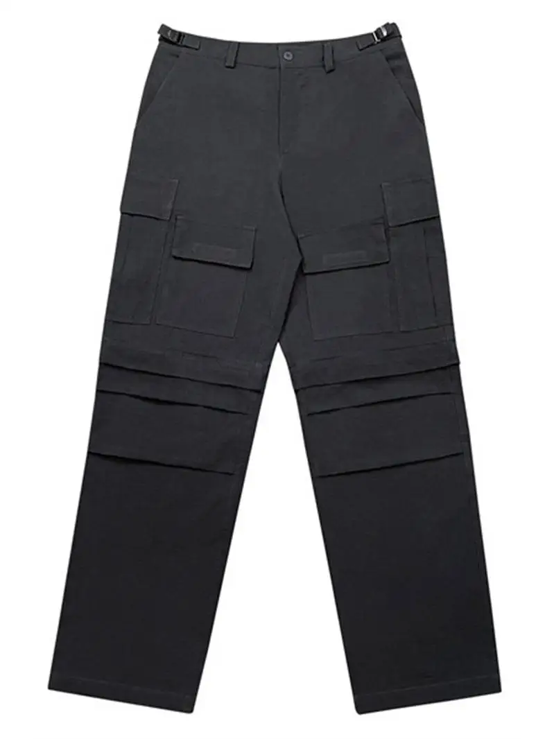 

Parisian Sle Music Festival American Streetwear Pure Cotton Multi-ket Work Trousers Long Pants for Men Youth Casual Wear