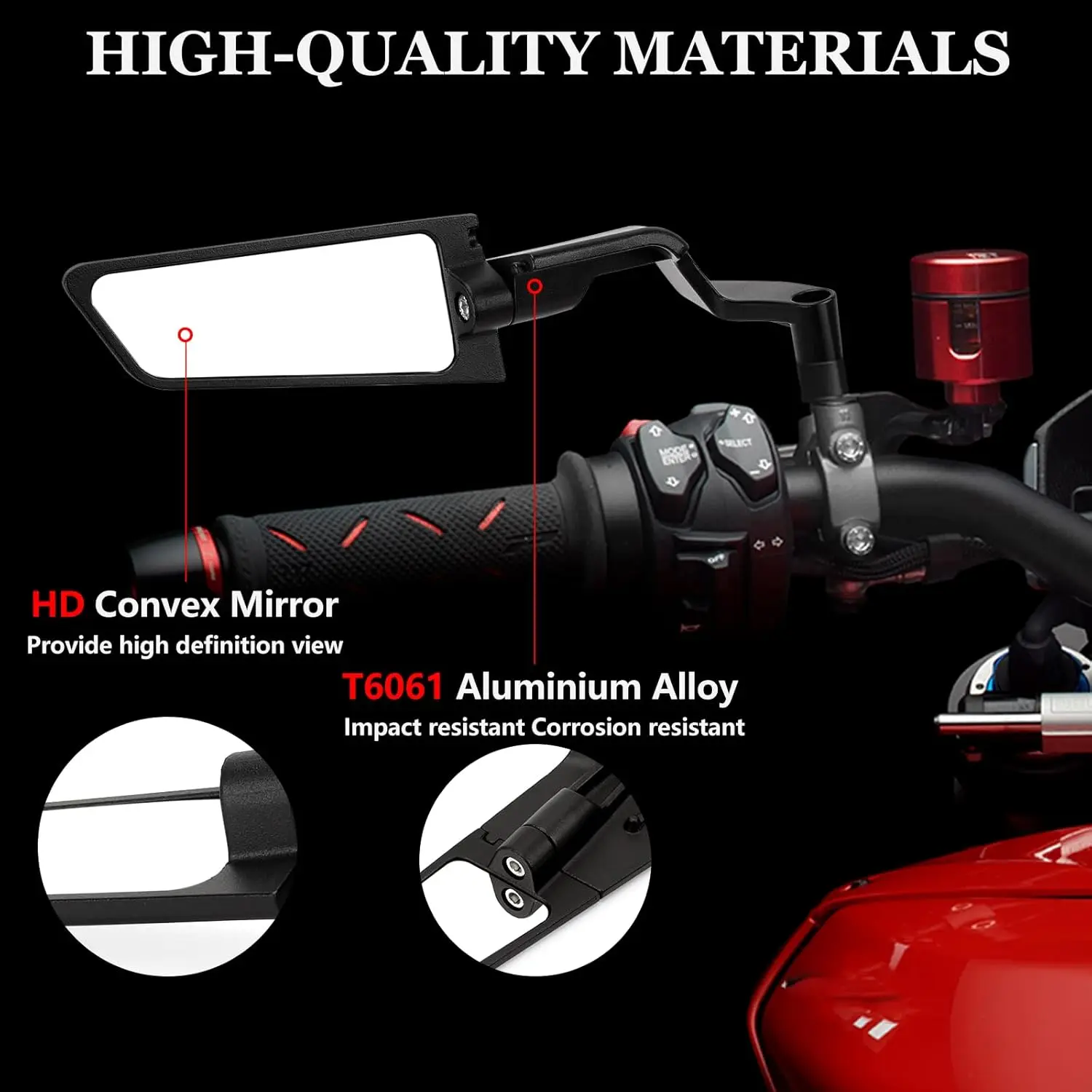 For YAMAHA MT 07 MT07 MT 09 MT09 SP MT 10 MT10 SP Motorcycle Mirrors Stealth Winglets Mirror Kits To Rotate Adjustable Mirrors image 3