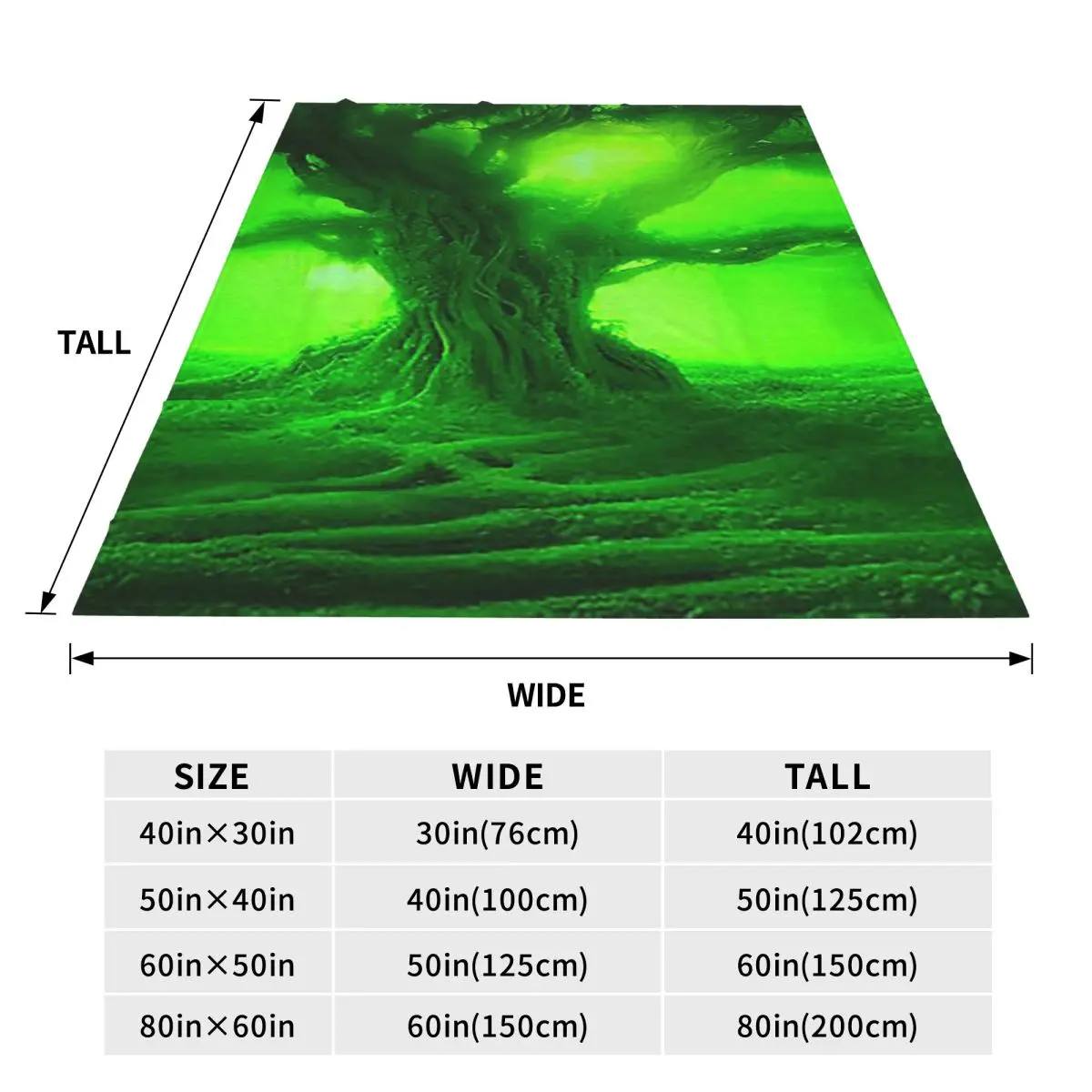 Magic Green Tree Blankets Flannel Sofa Throw Blanket Warm for Couch Bedding Travel Throws Bedspread Quilt