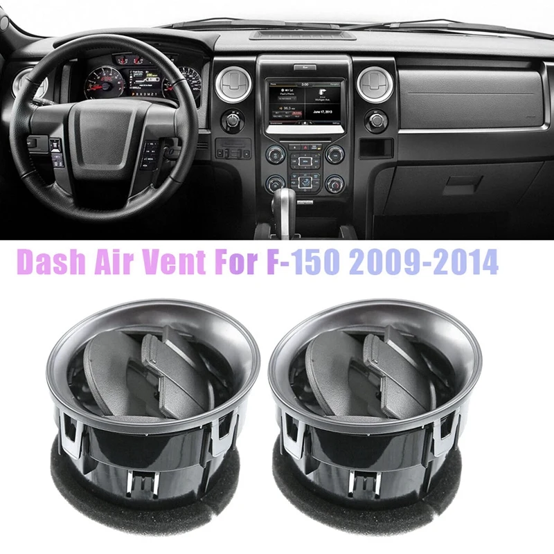 2Pc For Ford F-150 2009-2014 Dash Vent Air Outlet Dashboard AC Heater Air Vent Satin Metallic Finish CL3Z19893EA