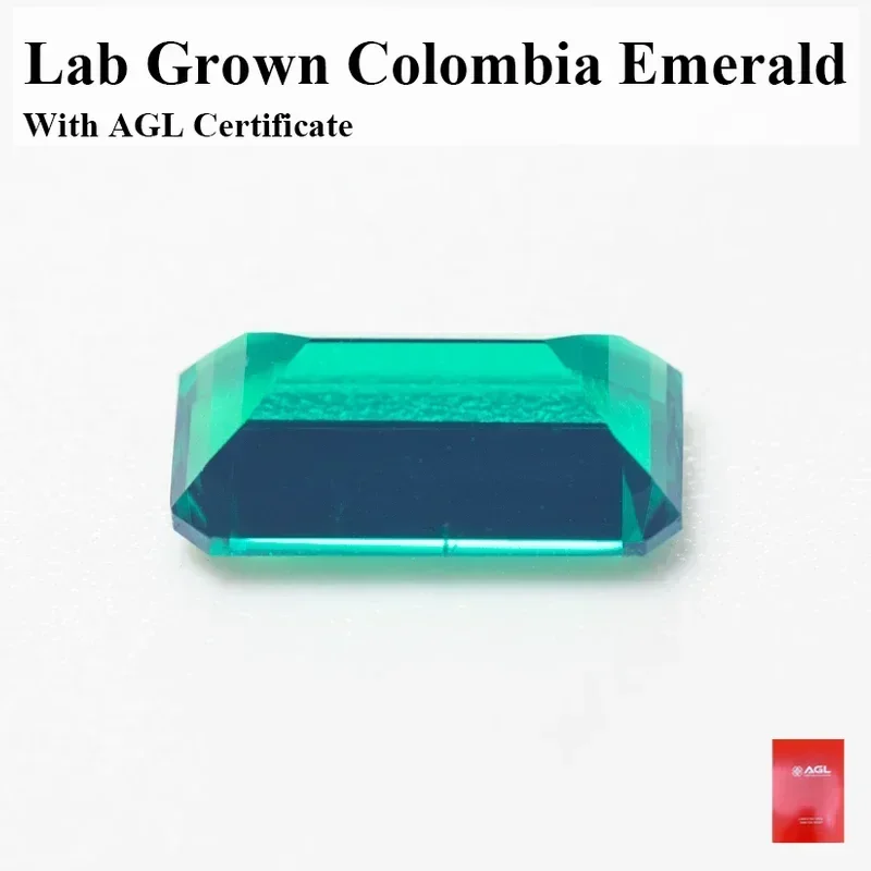 Top Lab Grown Emerald Rectangle Shape Hydrothermal Colombia Size 7x12mm For Diy Jewelry Making Materials Selectable Certific