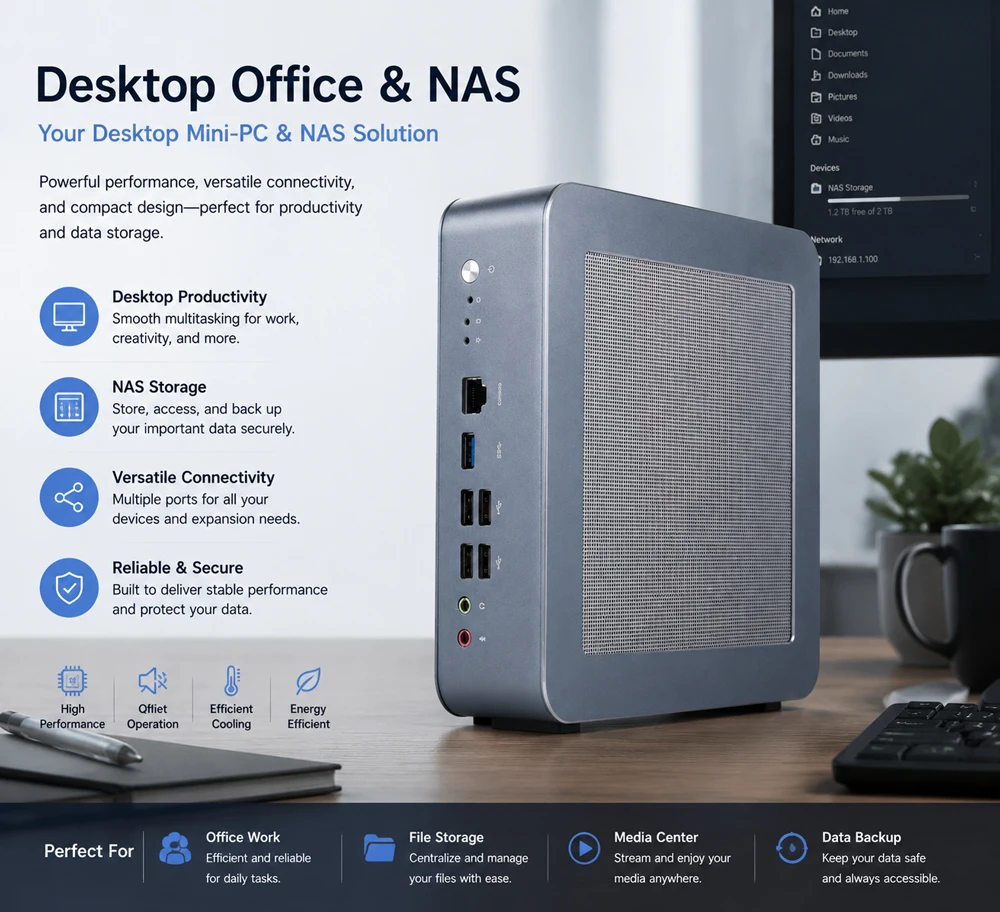 Qotom Q51551ST Mini PC Int el Core Ultra 5 125H DDR5 With 6*2.5G LAN Dual 10G RJ45 Dual 10G SFP+ Fan Cooling Industrial Computer