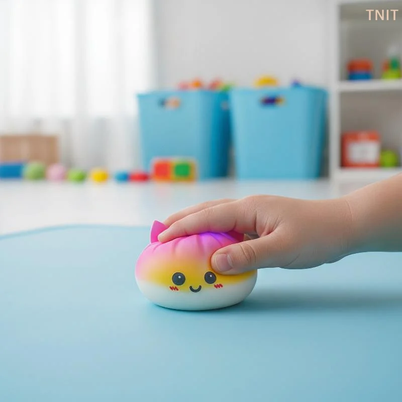 

[J] Rainbow Dumpling Stress Balls Sensory Toys Simulation Food Bun With Steamer Squeeze Toy Fans Gift