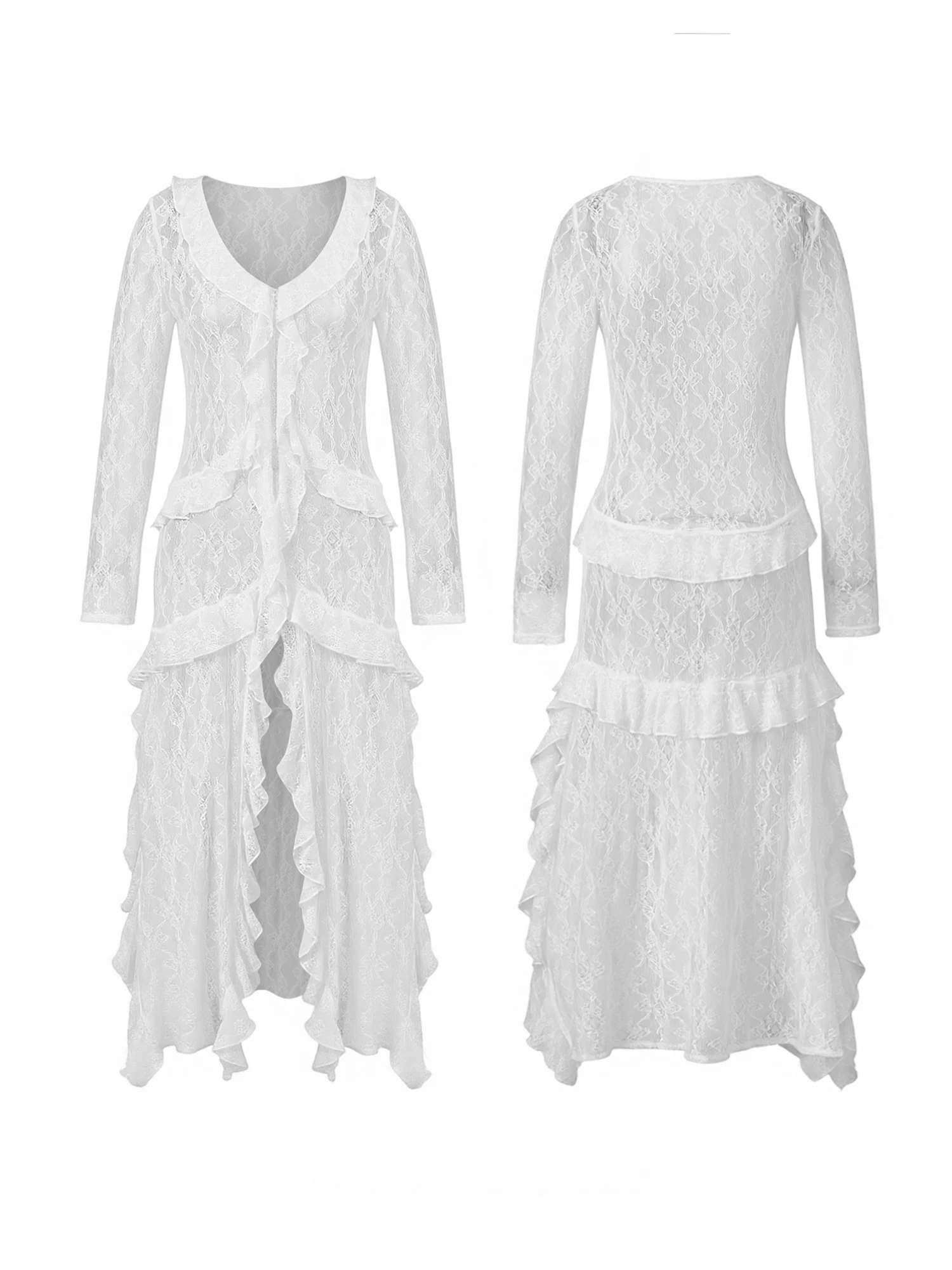 Dames zomer bloemenprint chiffon blouse pure V-hals ruches mouw button-down lichtgewicht shirt cover-up strandtop