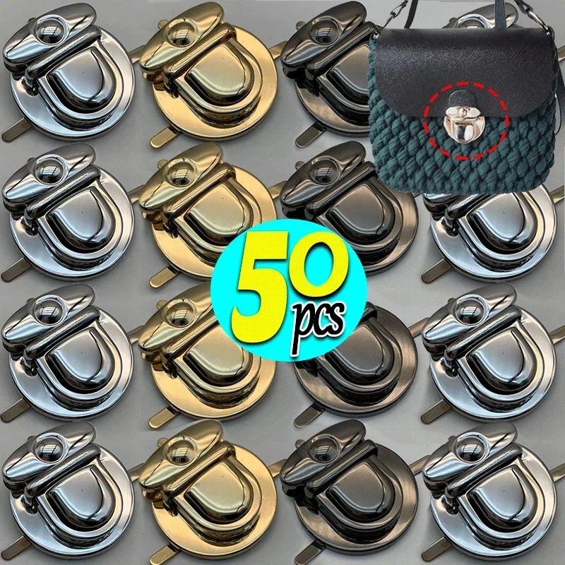 5/50pcs Metal Locks Bag Clasp Catch Buckles for Handbags Purse Tote Closures Snap Clasps DIY Craft Hardware Case Bag Accessories