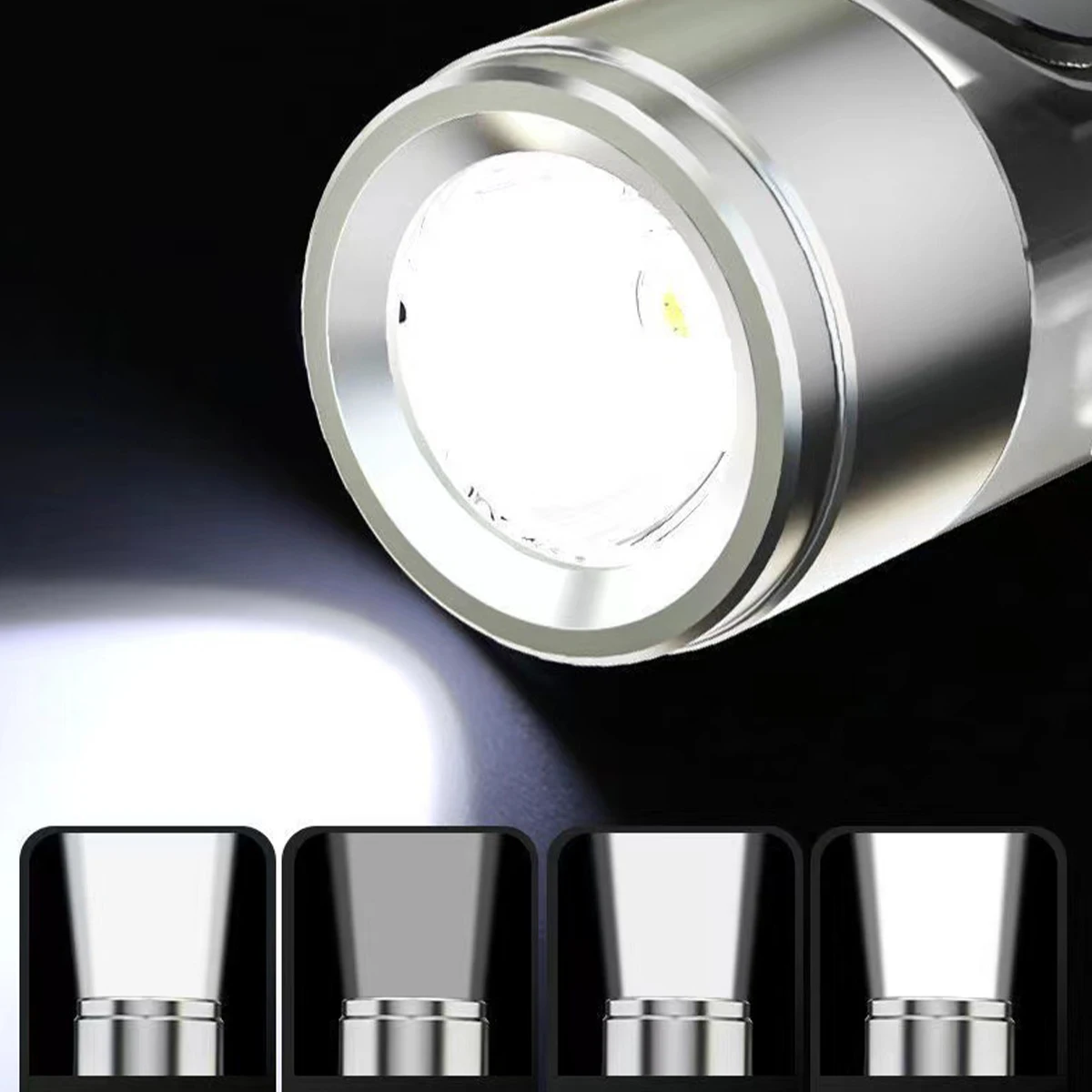 1PCS Rechargeable Mini Keychain Flashlight with 10 Modes and Magnetic Base - for Camping and Outdoor Activities