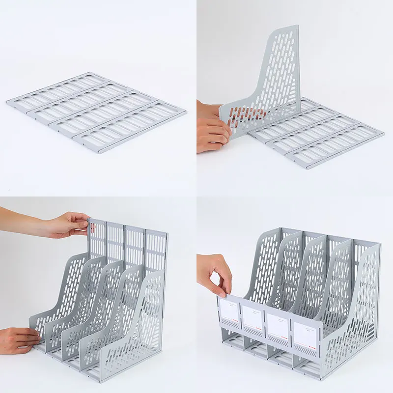 1 pcs, thickened file rack, file frame, quadruple file seat, simple data basket, shelf, file basket, office use, student use