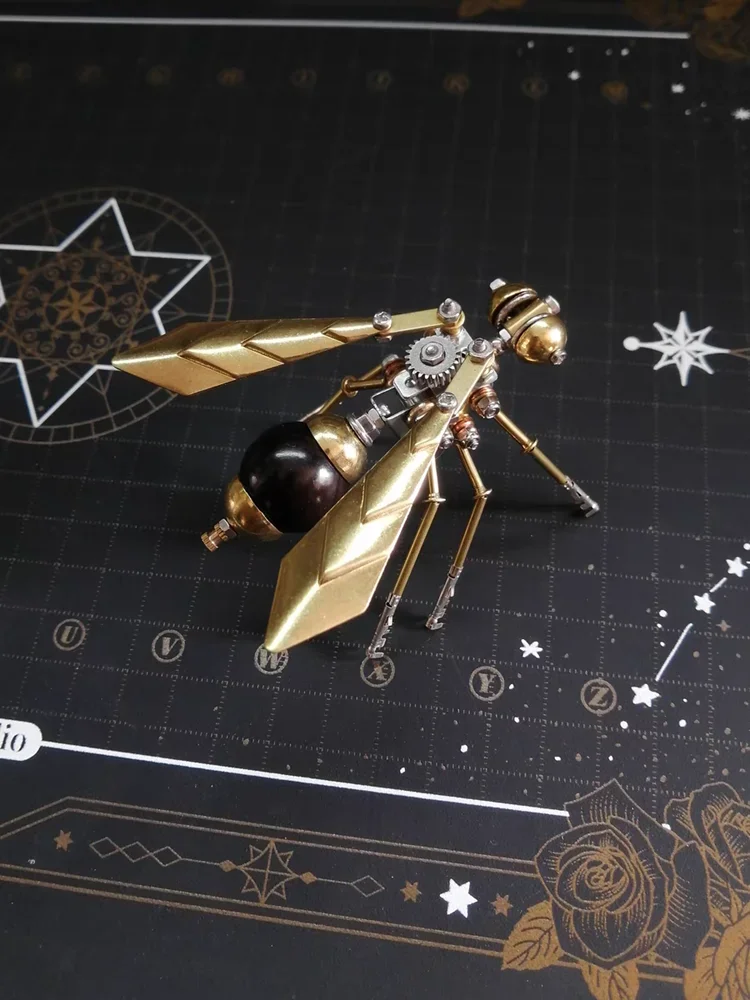 Imagem -05 - Moyu Steampunk Inseto Mecânico Ornamentos Little Hornet Modelo de Montagem de Metal Decoração de Desktop Criativa