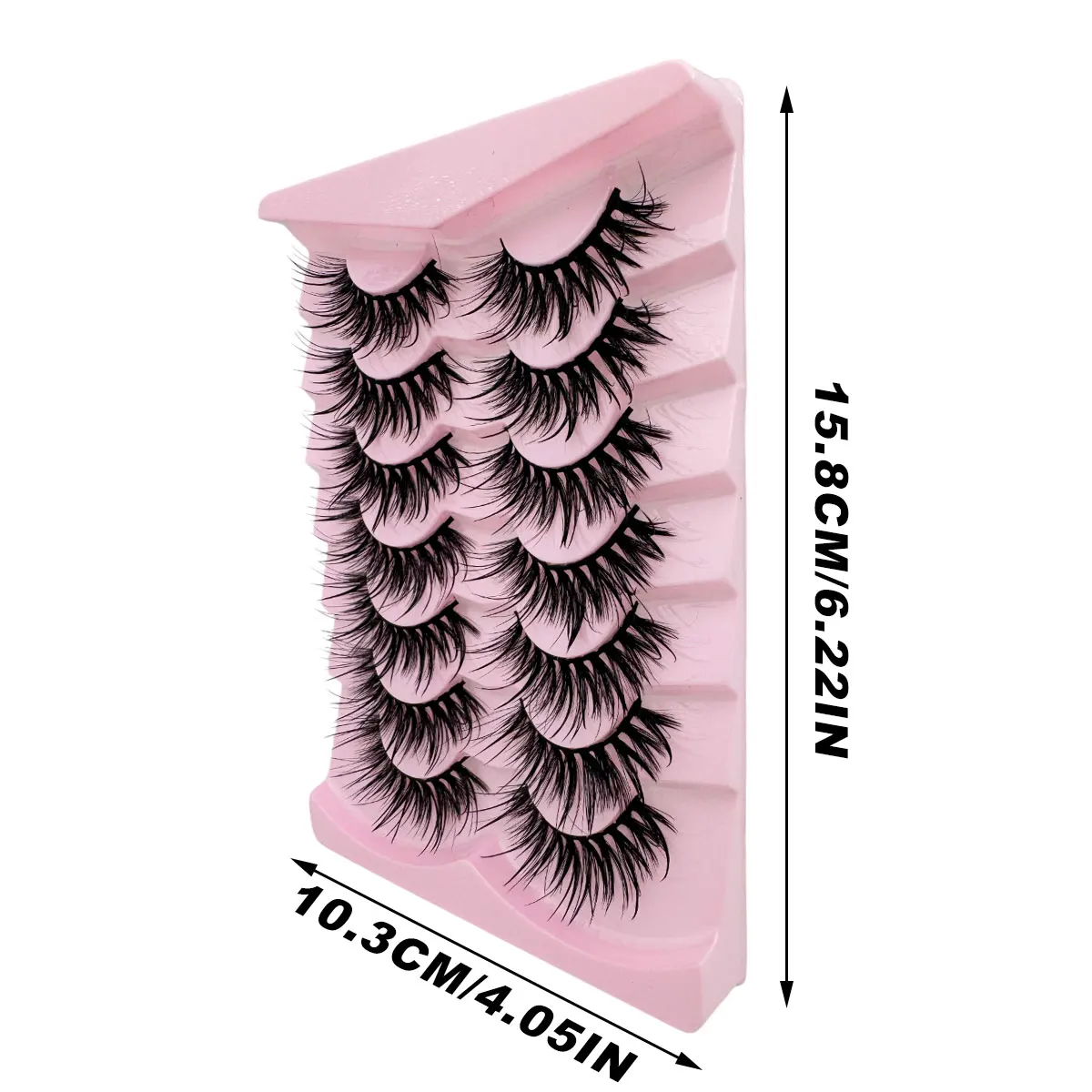 7 Pairs D-Curl Fluffy Faux Mink Natural Eyelashes,Cross Dramatic Effect Soft Reusable Eyelashes Strip Lashes suitable for party