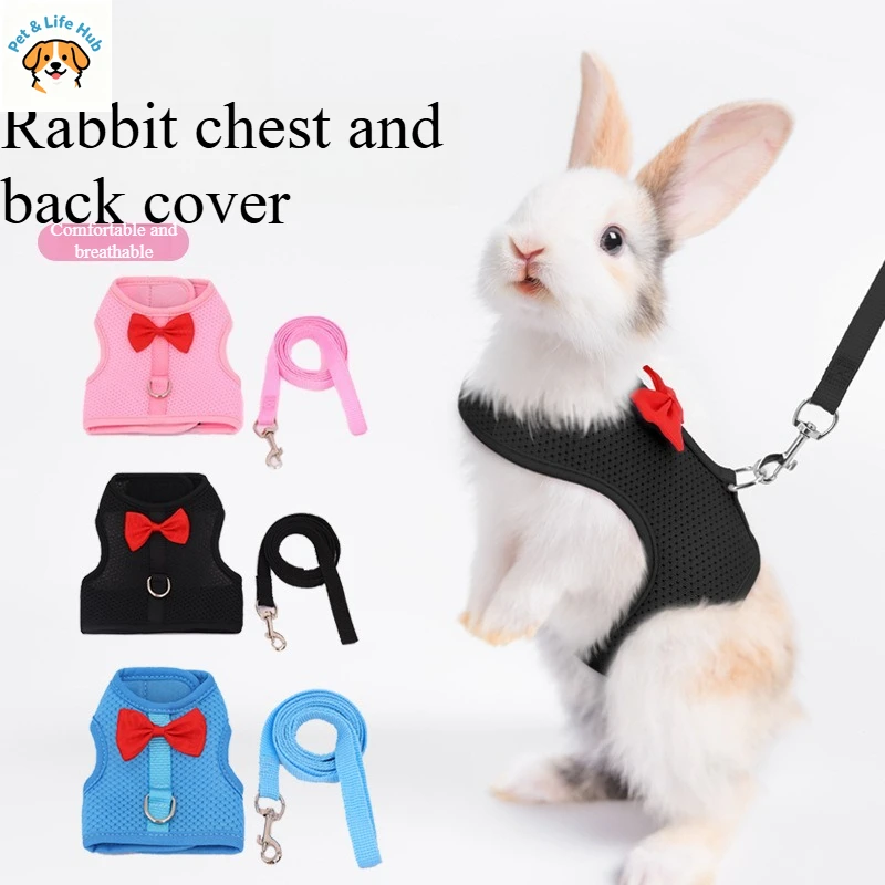 

Нагрудная шлейка для кроликов (в том числе голландских), поводок-ремень для мелких животных, нагрудный ремень для кроликов, шлейка для кроликов, для мелких животных